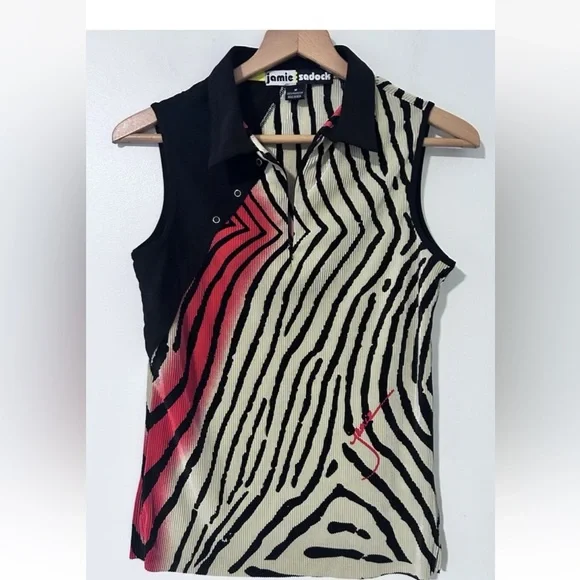 Jamie Sadock Abstract 1/4 Zip Sleeveless Golf Tank - Picture 4 of 12